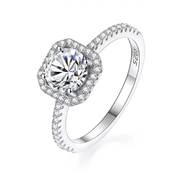 1Ct GRA Halo Moissanite Engagement Ring 18KGP S925 NEW - Picture 4 of 11